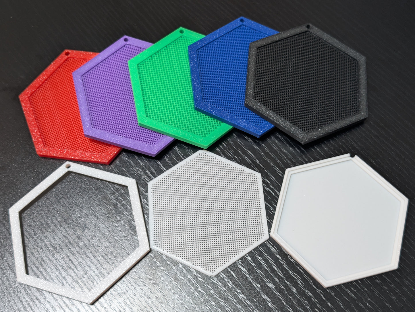 Hexagon Ornament - 3" 3pc